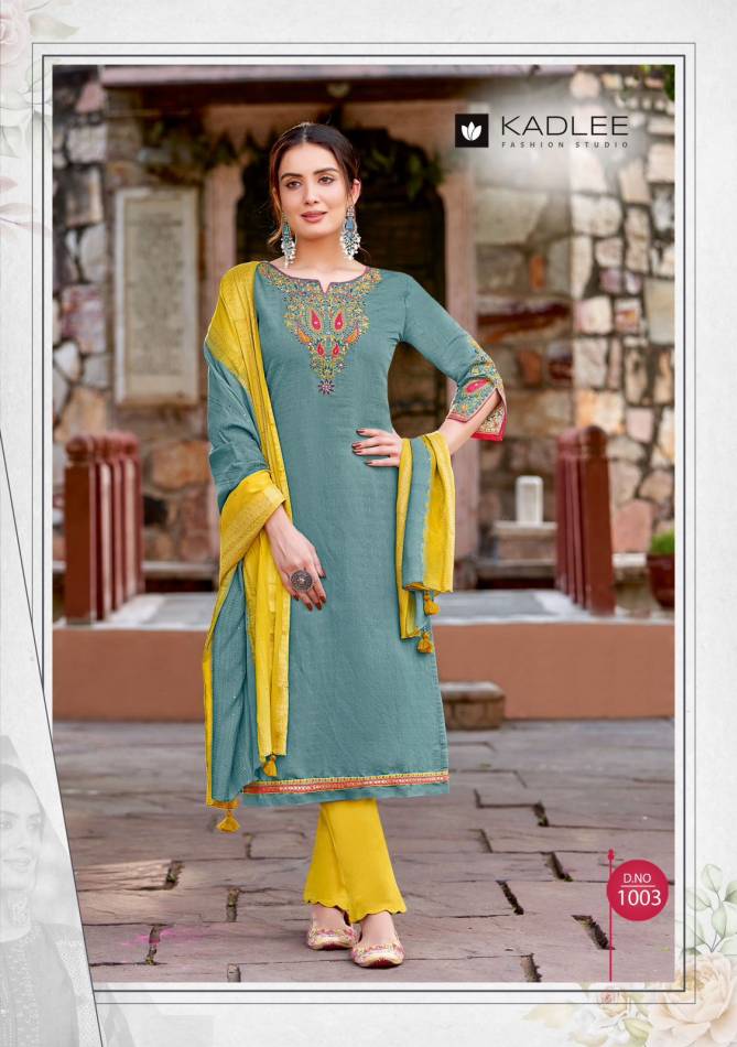 Kalindi By Kadlee Viscose Designer Kurti With Bottom Dupatta Wholesale Online
